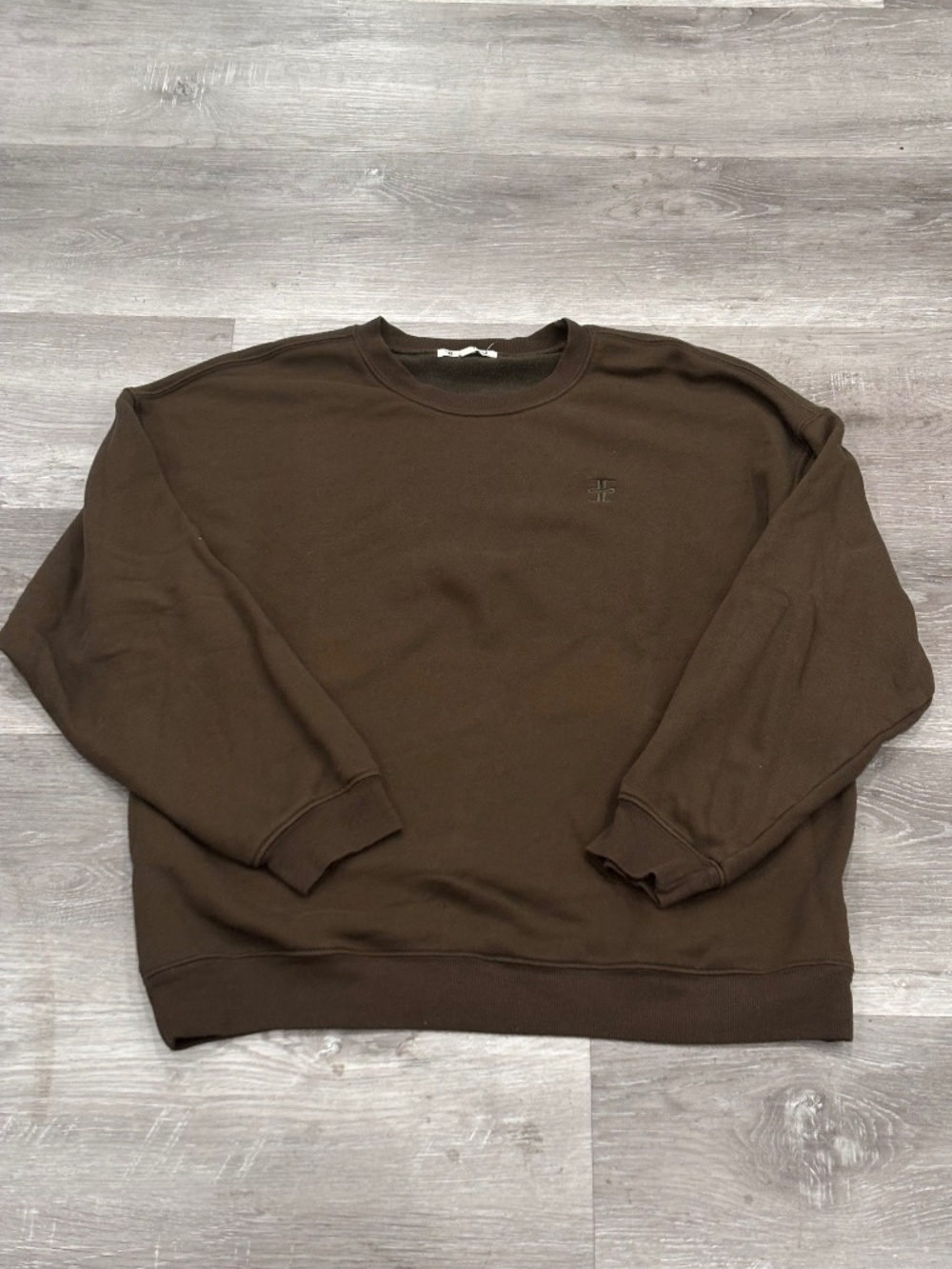 Eterne Oversized Crewneck Sweatshirt Lightweight French Terry Womens L